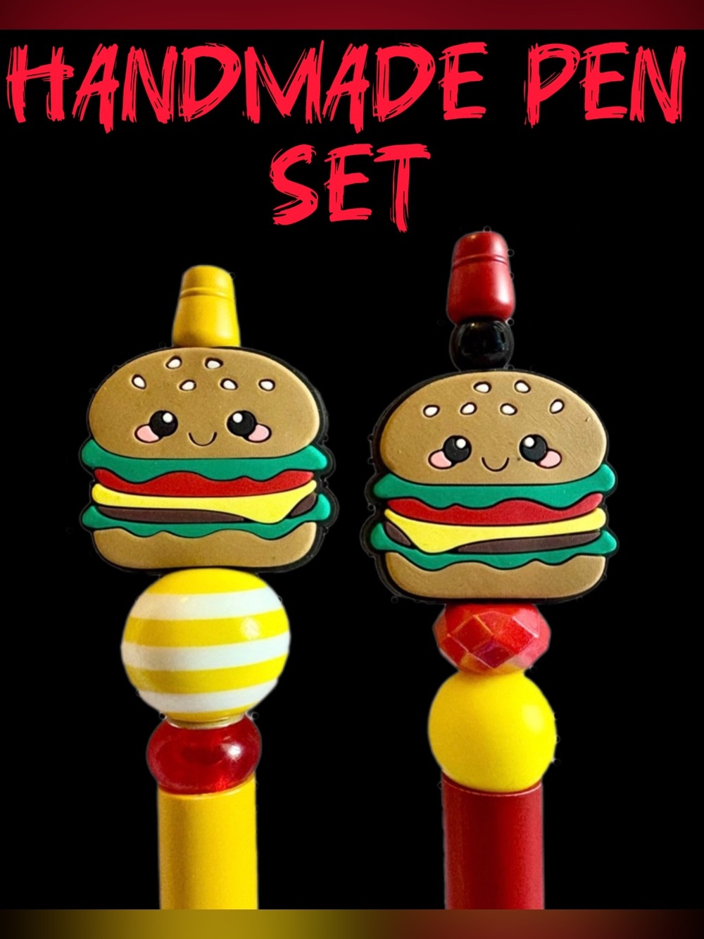 Cheeseburger Pen Set of 2 - Funny Food Gift